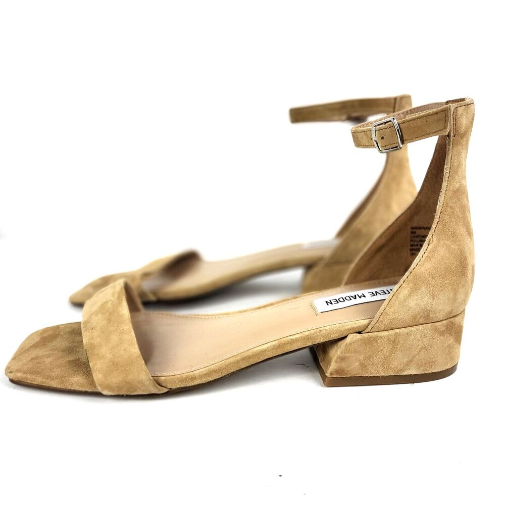 Steve Madden Irenee Tan Nubuck Block Heel Nubuck 9 US